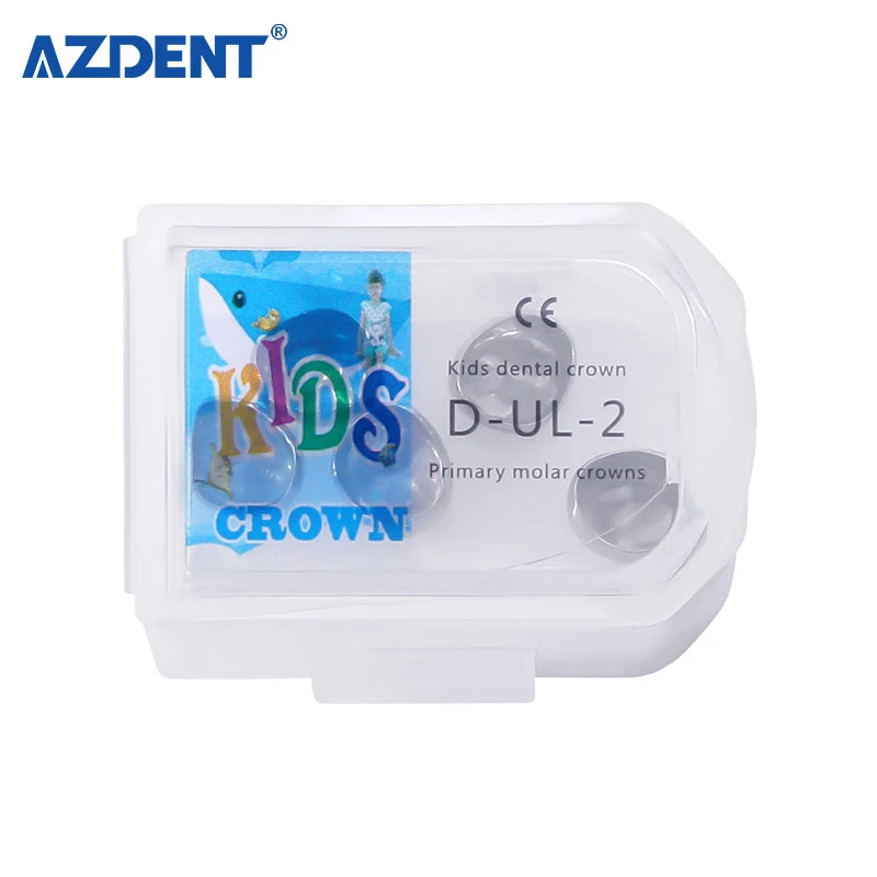Dental Kids Primary Molar Crowns with Good Durability Plasticity and Extensibility Preformed Metal Crown Pediatric Crown 48 Sizes 5PCS /Box