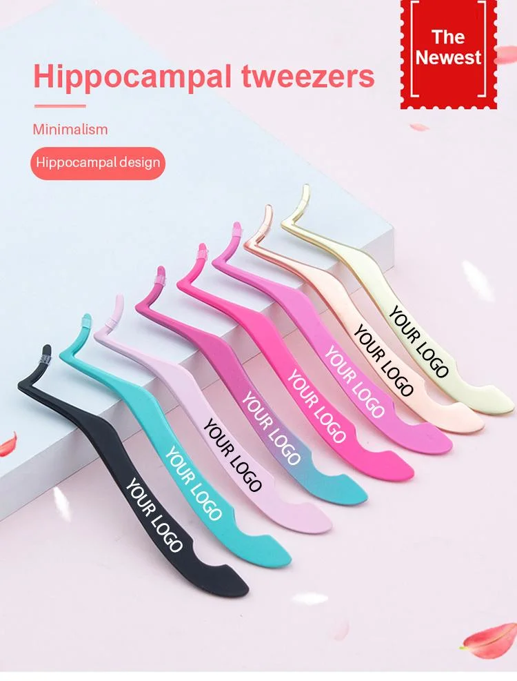 New Lash Tweezers, Pointed Private Label Eye Brow Clip Hippocampus Eyebrow Tweezer
