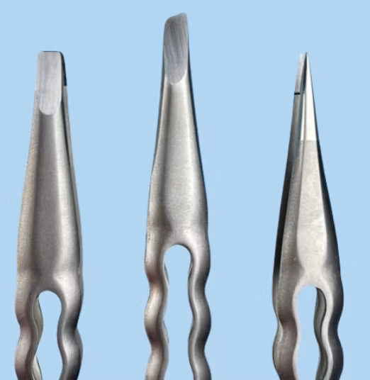 OEM Custom Thick Stainless Steel Tweezers High Precision Electronic Grafting Tweezers
